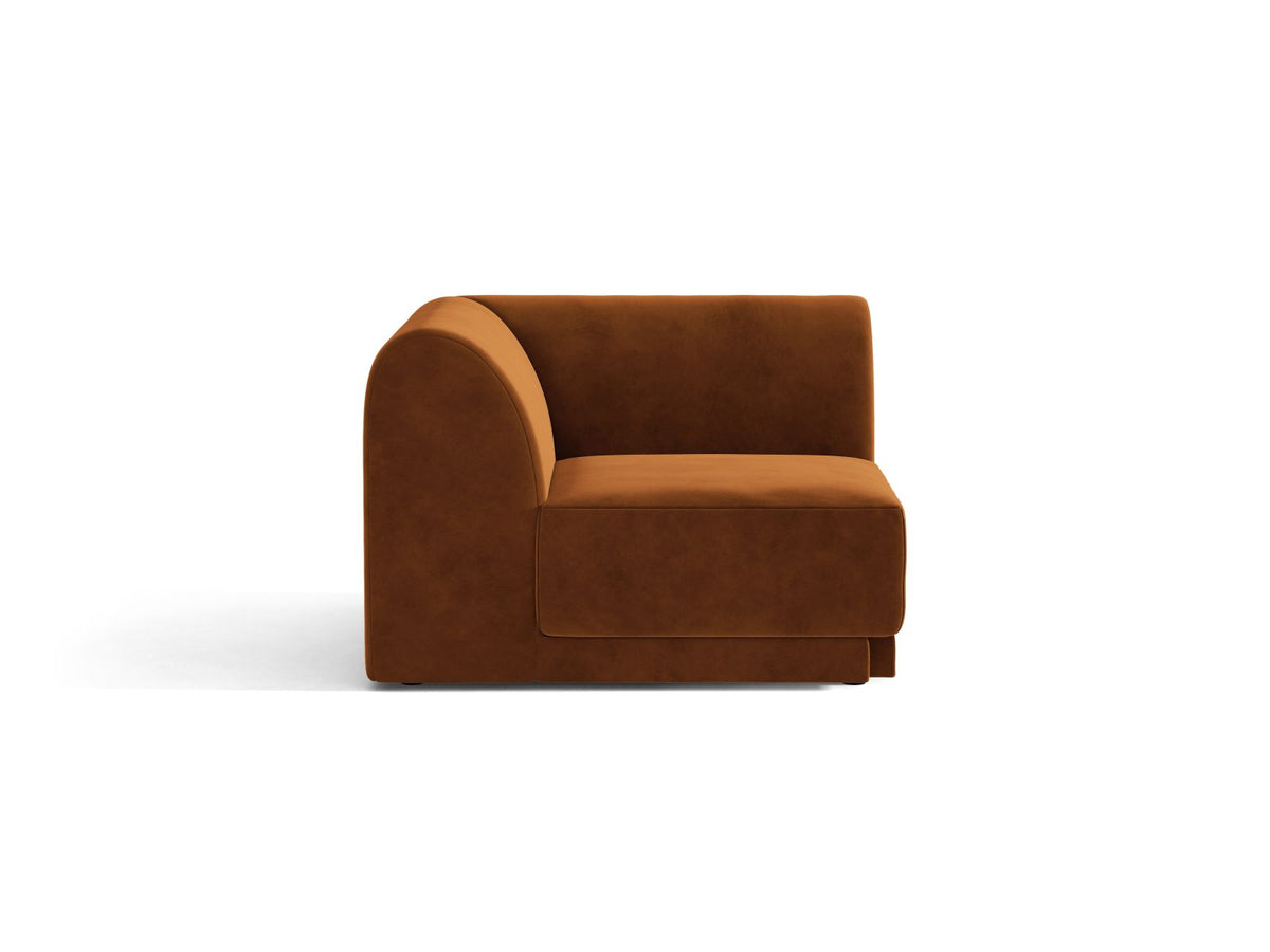 Miley — Modular Sofa Terracotta (Bluvel 4215) Black Plastic Unknown