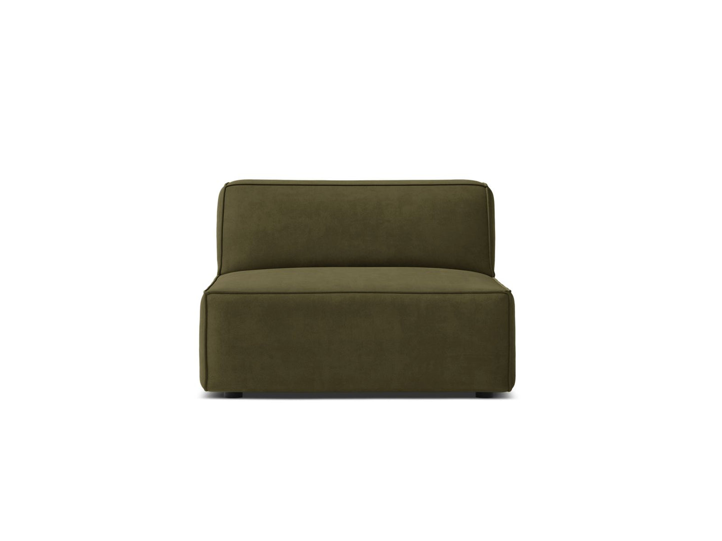 Jodie — Modular Sofa Green (Bluvel 77) Black Plastic