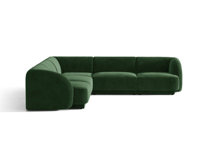Miley — Corner Sofa Bottle Green (Venus 2940) Black Plastic