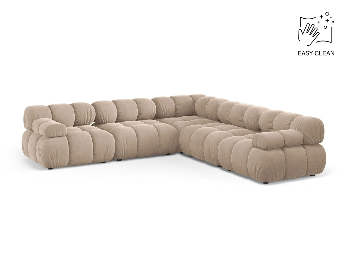 Bellis — Corner Sofa Beige (Venus 2928) Black Plastic