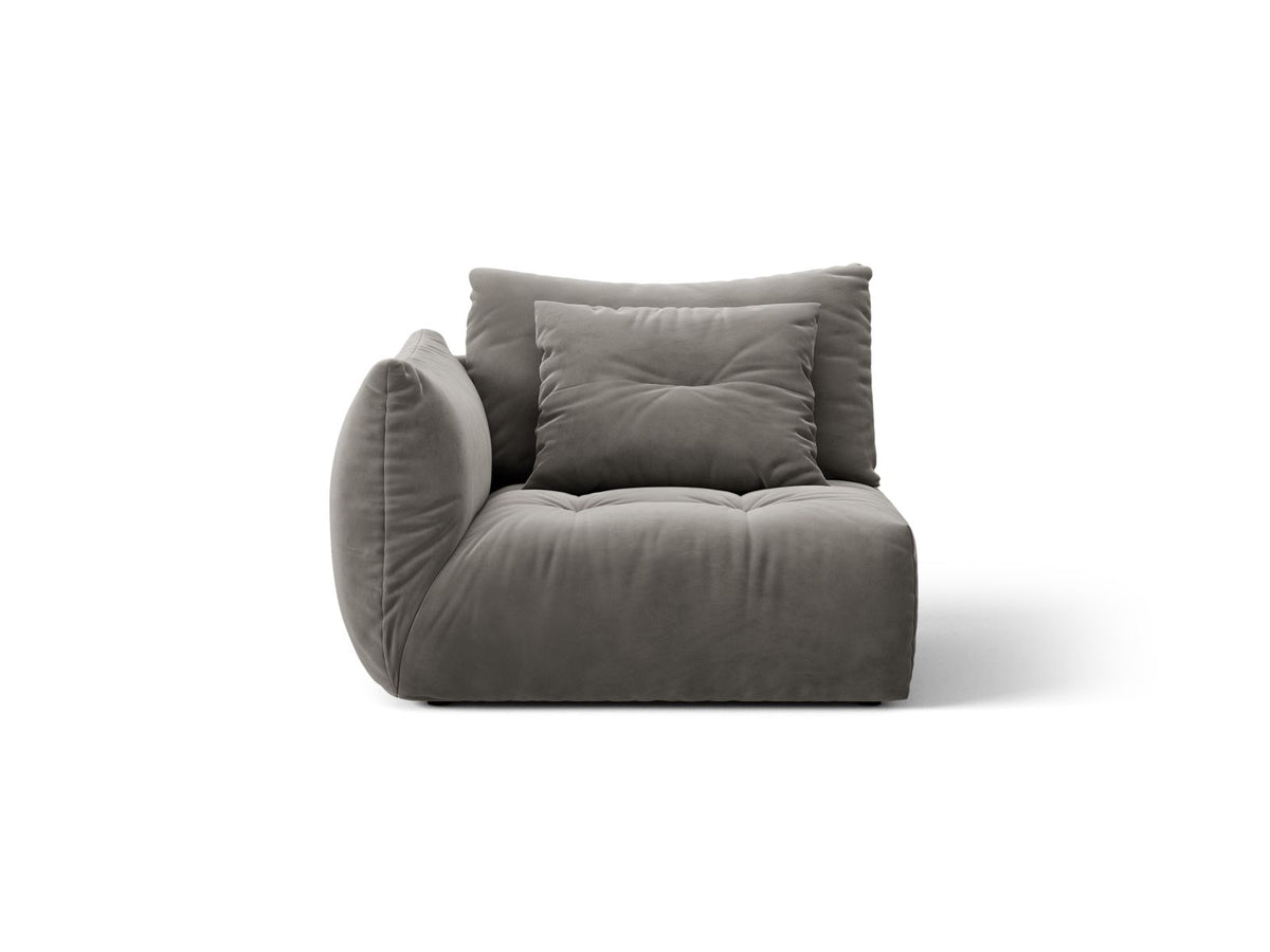 Bloom — Modular Sofa Grey (Casino Stone) Black Plastic Left