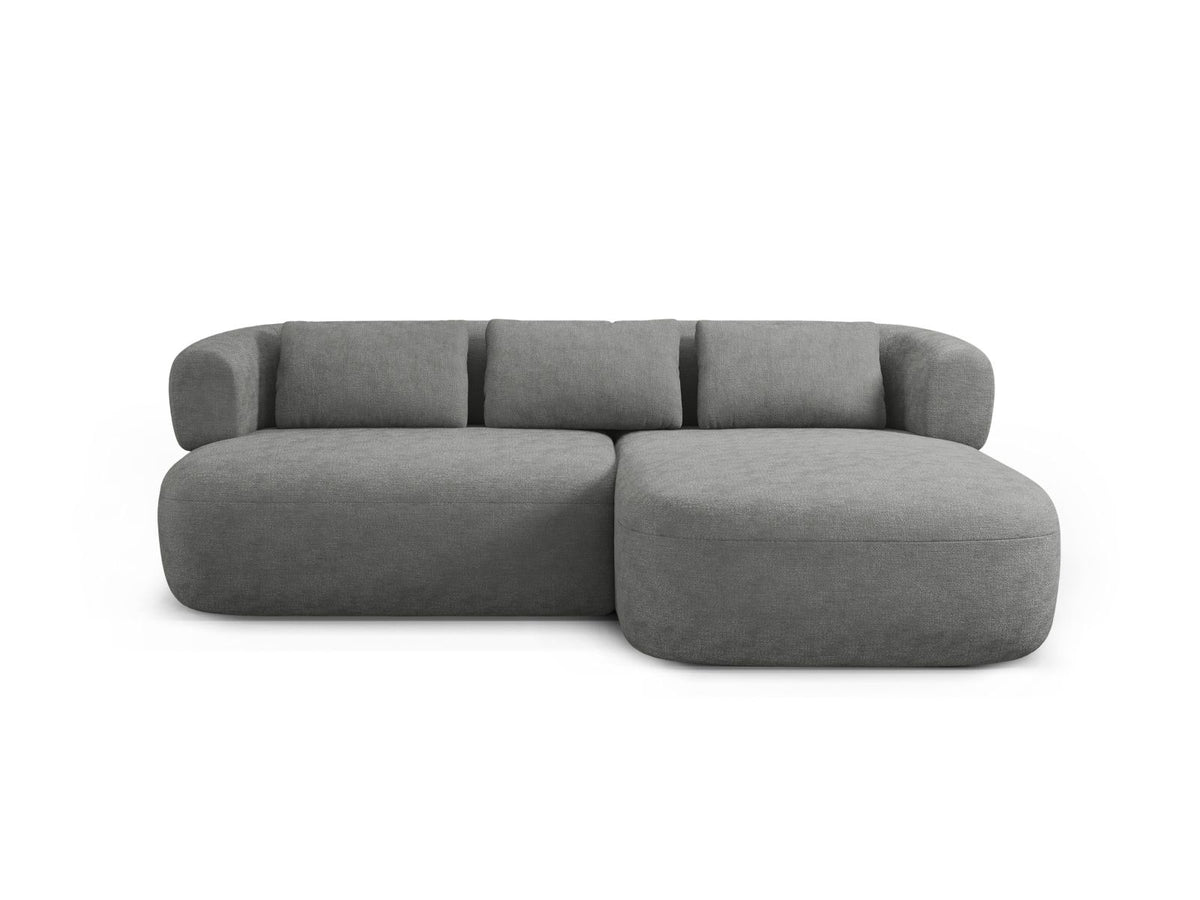 Jenny — Corner Sofa Silver (Perfect Harmony 85) Black Plastic Right