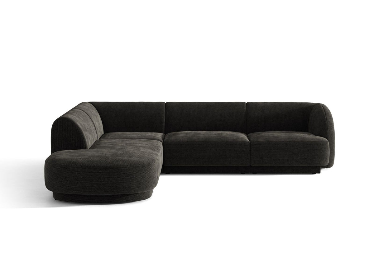 Miley — Corner Sofa Anthracite (Eden 21 Black) Black Plastic Left