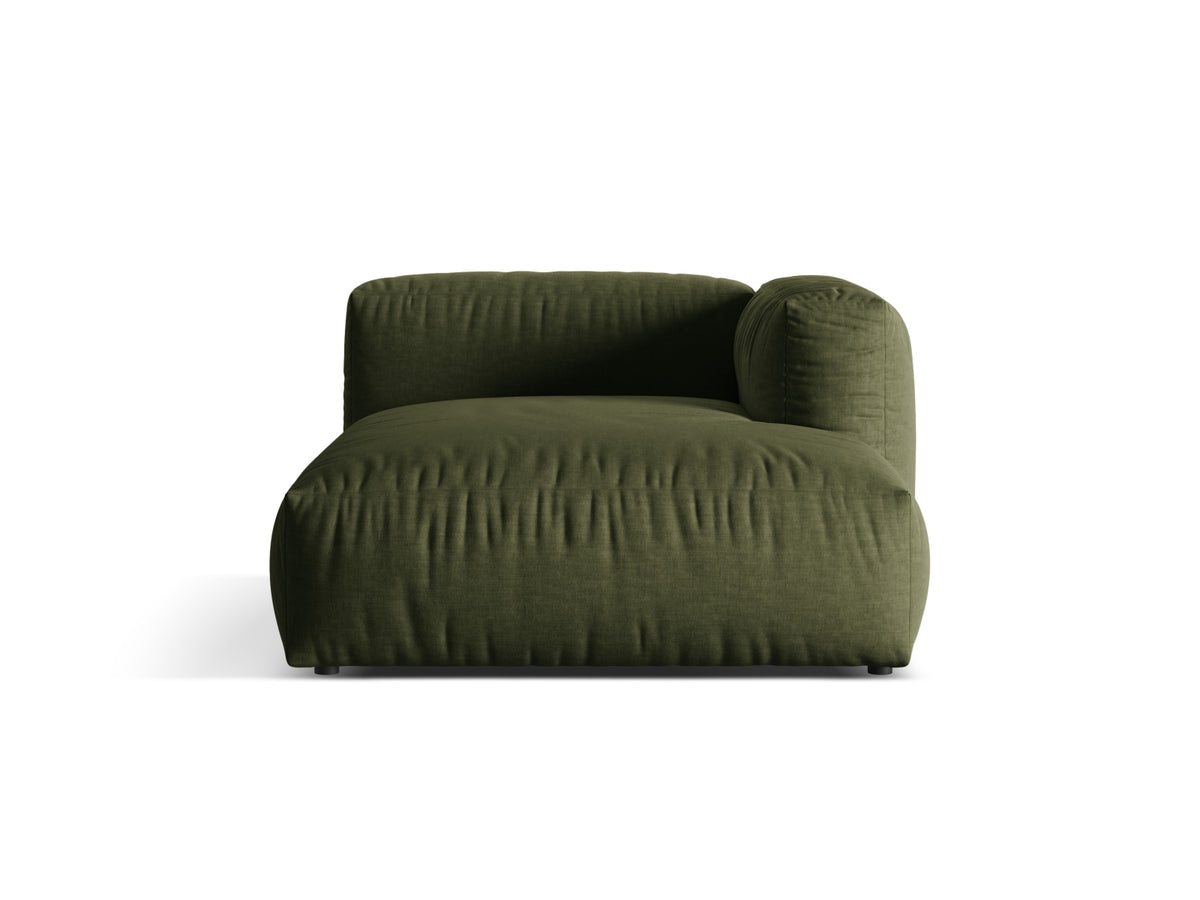 Martina — Chaise Longue Green (Boston Forest) Black Plastic Right