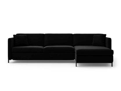 Gloria — Corner Sofa (286x170x88 cm) Black (Salvador 19) Right