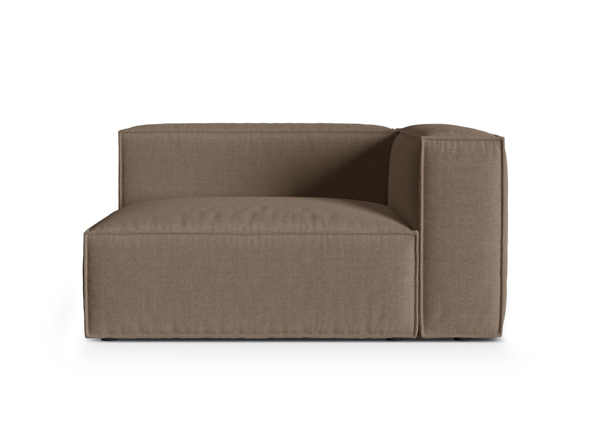 Nuria — Modular Sofa Cappuccino (Liberty 5) Black Plastic Right