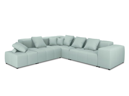 Rome — Corner Sofa Mint (BABEL SAFIRA) Black Plastic
