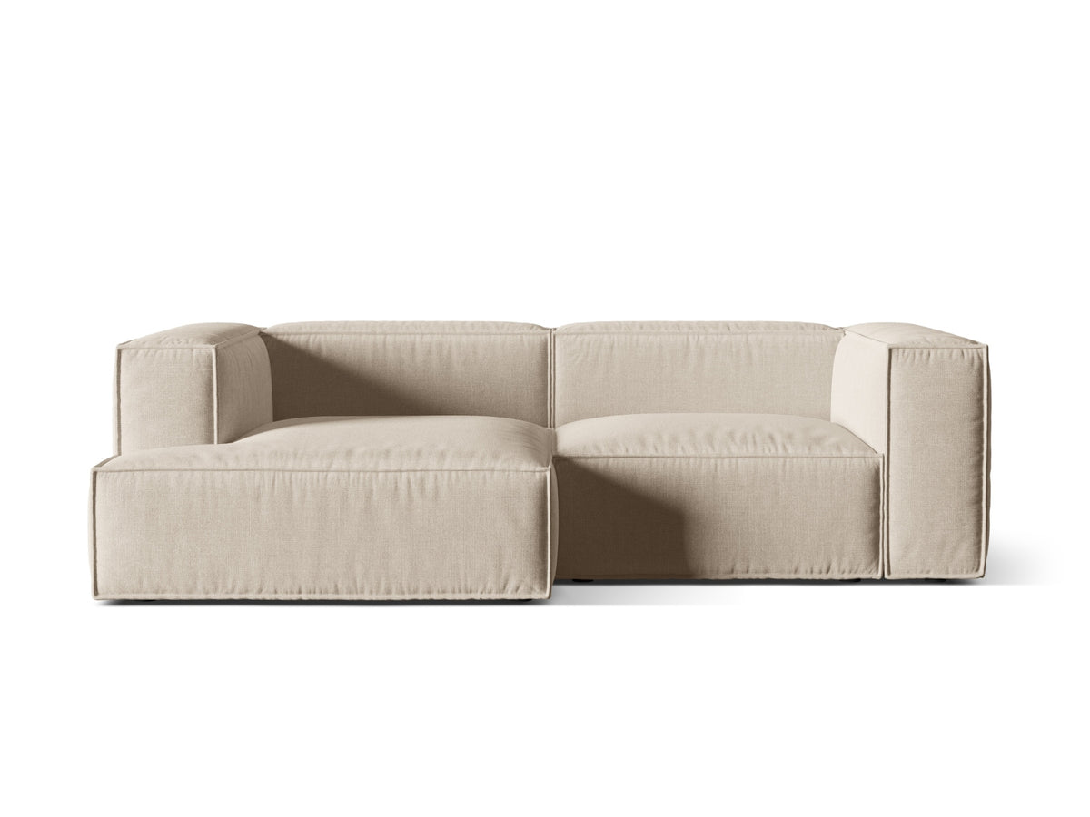 Nuria — Corner Sofa Beige (Liberty 2) Black Plastic Left