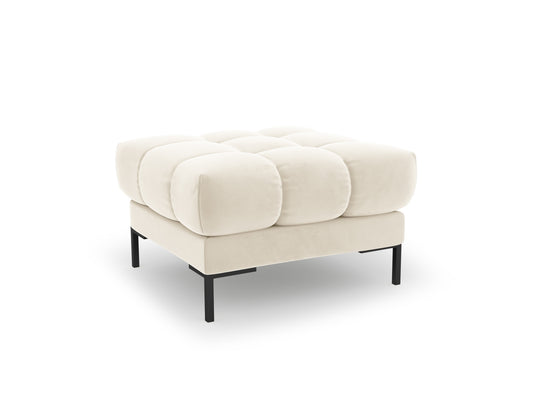Bali — Pouf Light Beige (Bluvel 22) Black Metal