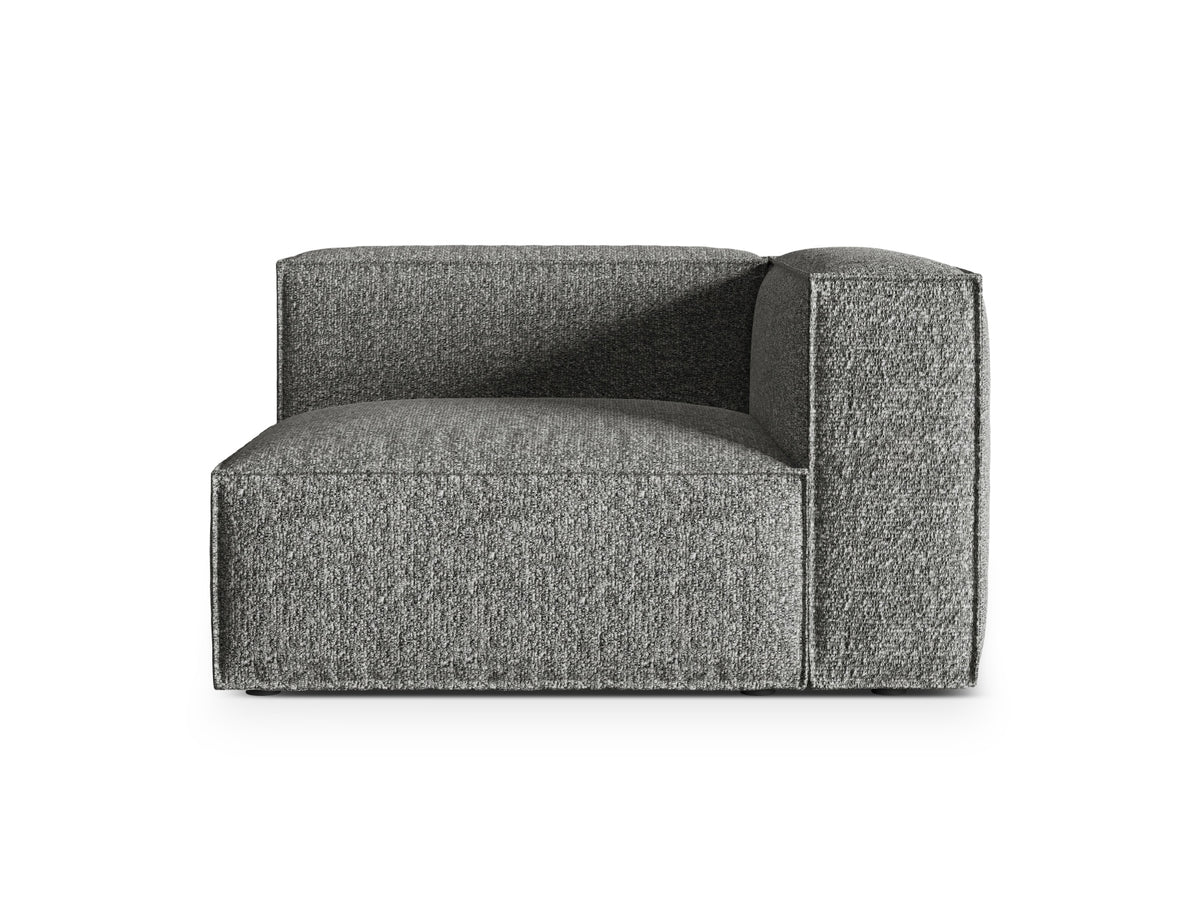 Nuria — Modular Sofa Graphite (Monet Graphite) Black Plastic Right