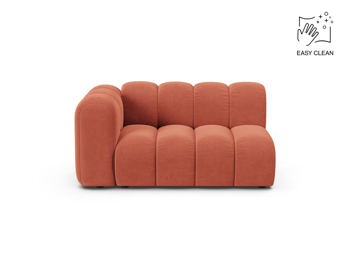 Lupine — Modular Sofa Coral (Venus 2933) Black Plastic Left