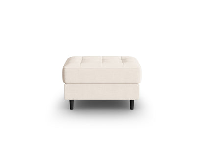 Aspen — Pouf Light Beige (Melva 02) Black Beech Wood