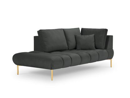 Hastings — Chaise Longue tumesinine (Fancy 99) kuldne metall vasak