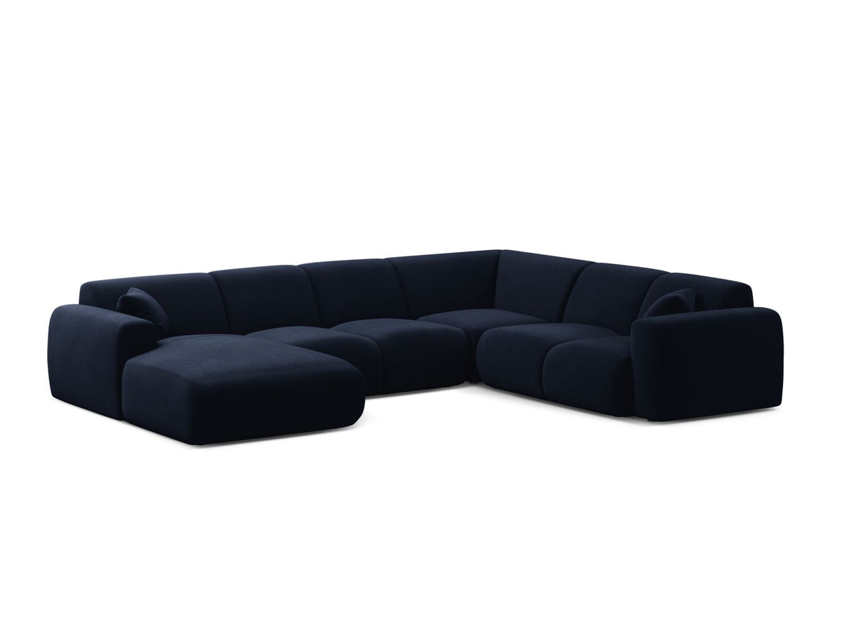 Molino — Panoramic Sofa Royal Blue (Casino Deep Blue) Black Plastic Right