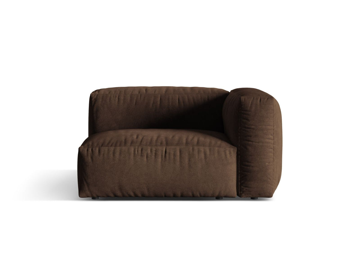 Martina — Modular Sofa Chocolate (Vogue 6) Black Plastic Right