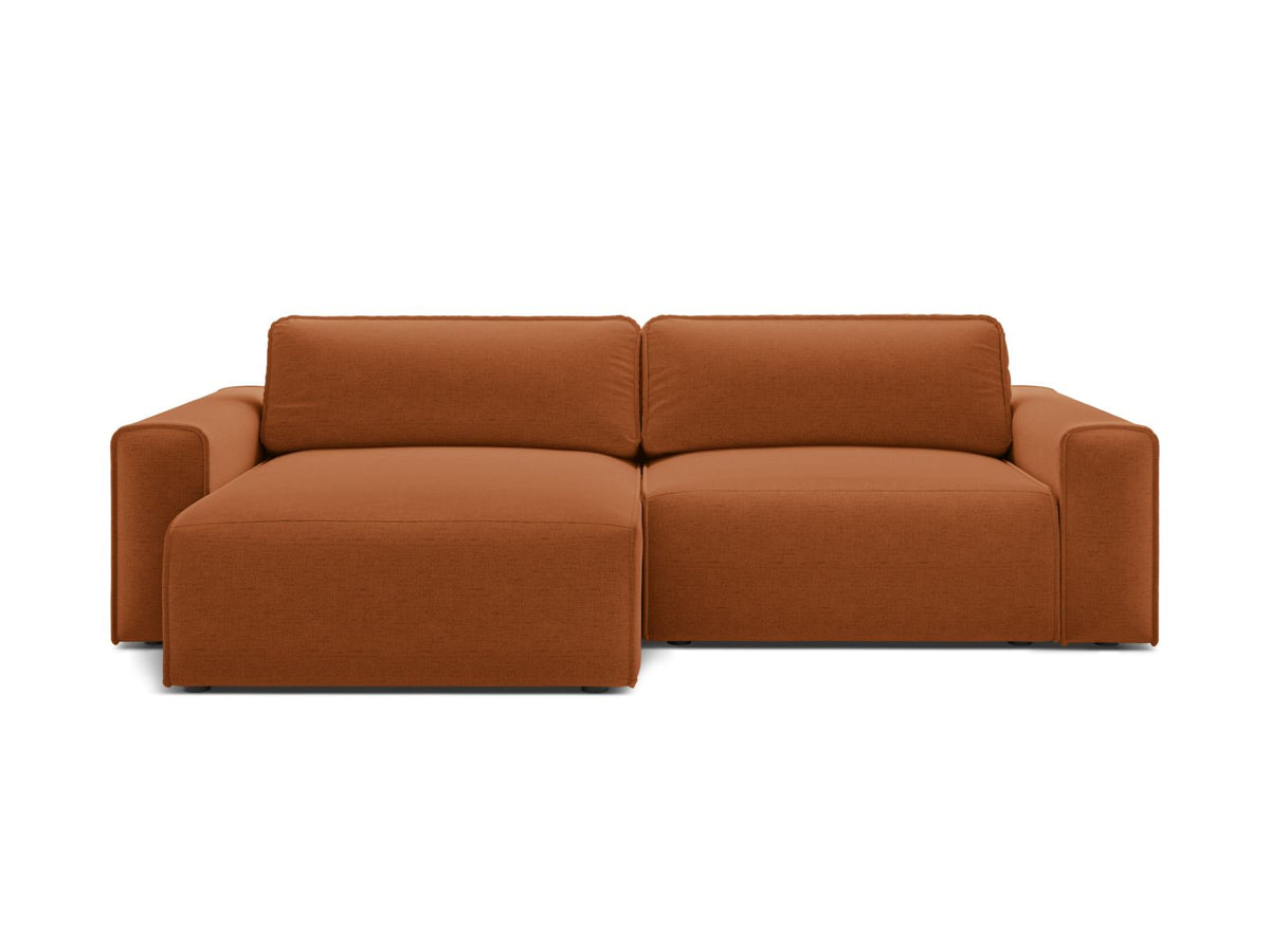 Victor — Corner Sofa Brick (Moly 54) Black Plastic Left