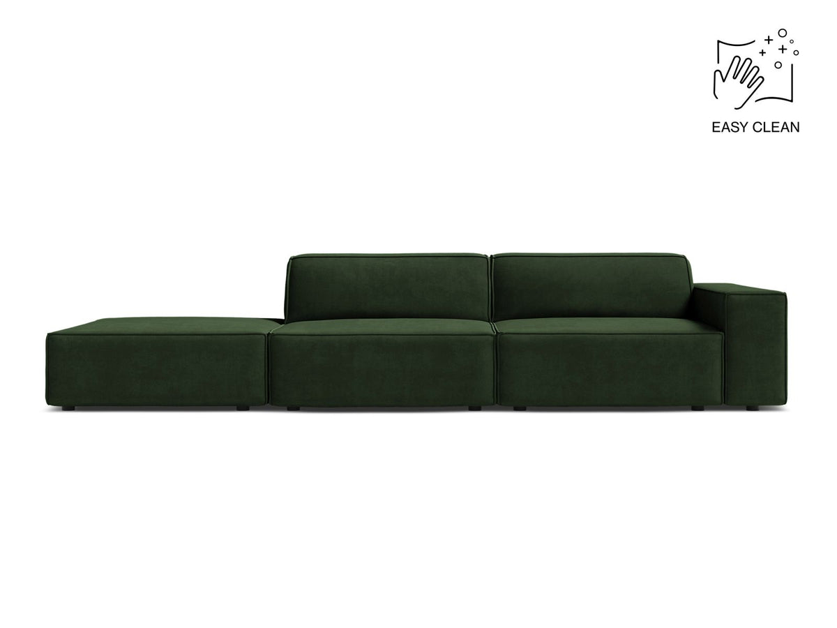 Jodie — Sofa Bottle Green (Venus 2940) Black Plastic Left