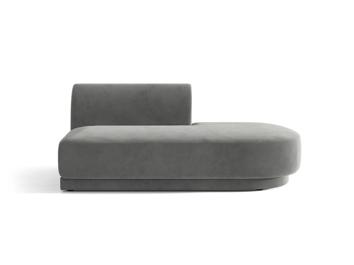 Miley — Modular Sofa Light Grey (Venus 2929) Black Plastic Right