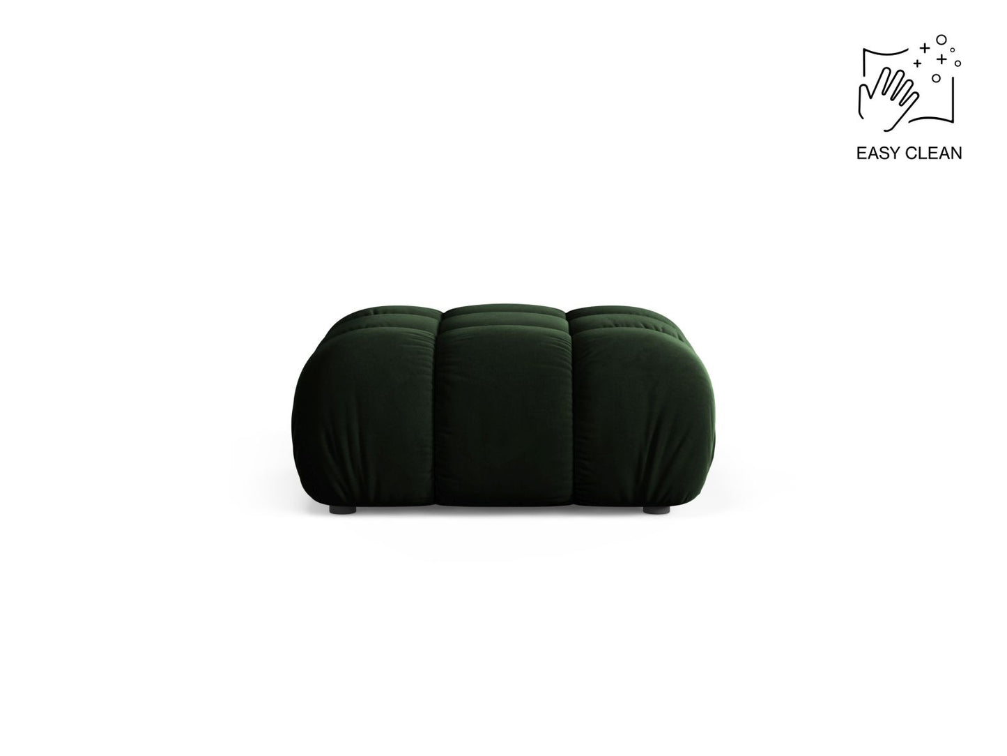 Bellis — Pouf Bottle Green (Venus 2940) Black Plastic