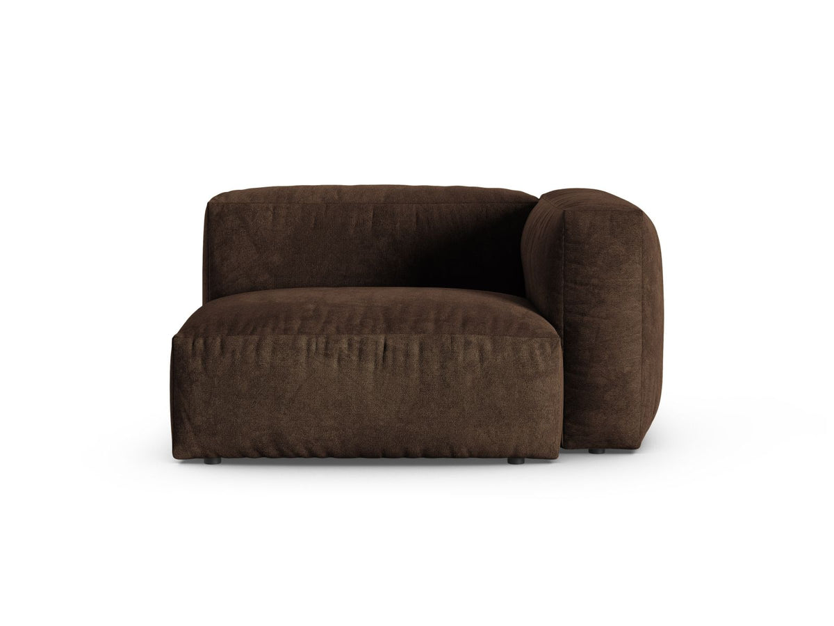Martina — Modular Sofa Chocolate (Vogue 6) Black Plastic Right