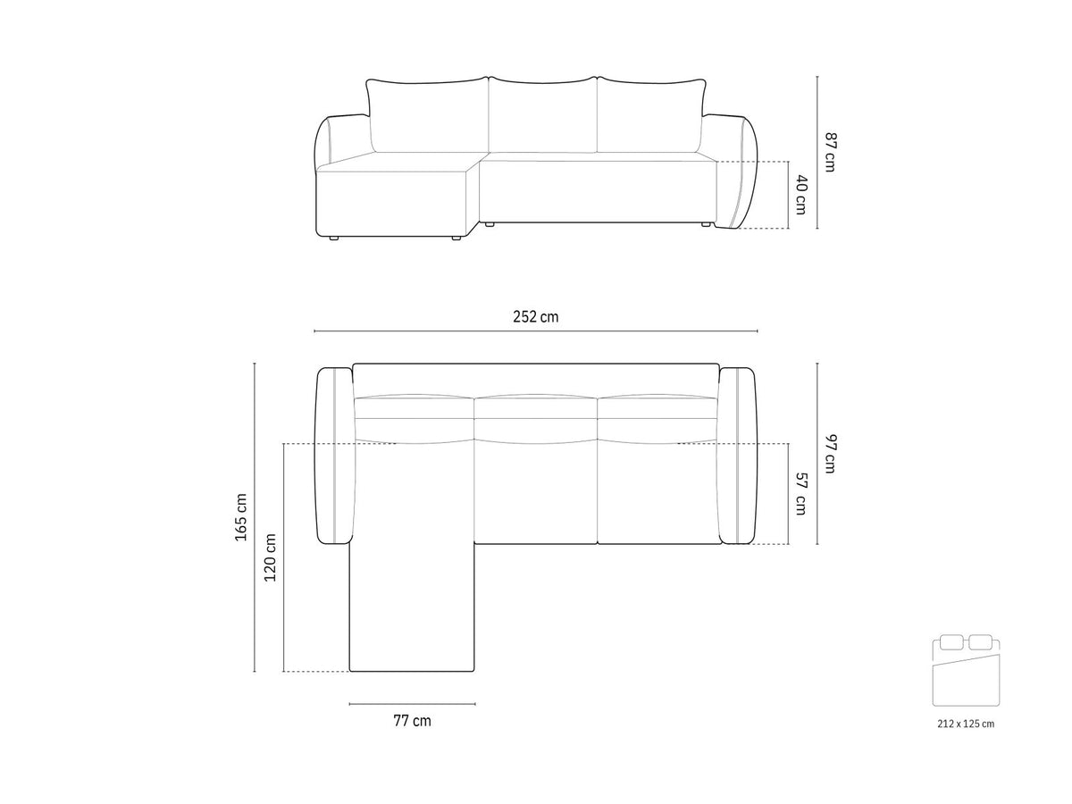 Kaelle — Corner Sofa (252x165x87 cm)