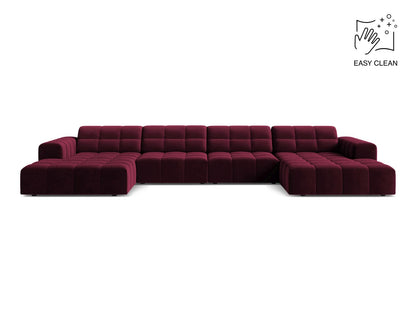 Jennifer — Panoramic Sofa Burgundy (Venus 2932) Black Plastic