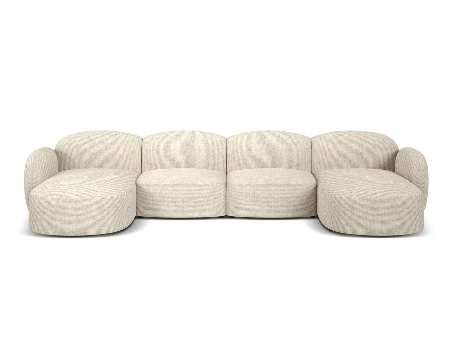 Blair — Panoramic Sofa Light Beige (Baltimore Sand) Black Plastic
