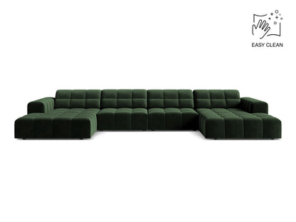Jennifer — Panoramic Sofa Bottle Green (Venus 2940) Black Plastic