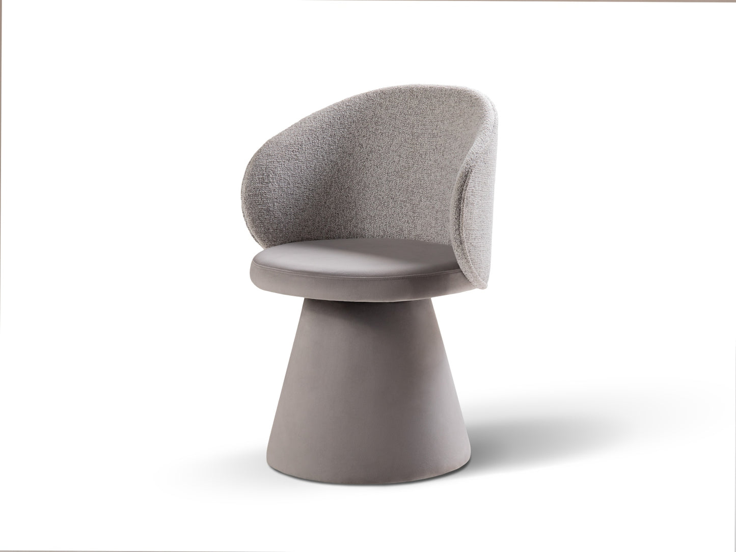 Inez — Armchair (60x57x83.5 cm) Light Grey Melange && Silver (Puente 80 && Bluvel 03)