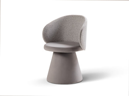 Inez — Armchair (60x57x83.5 cm) Light Grey Melange && Silver (Puente 80 && Bluvel 03)