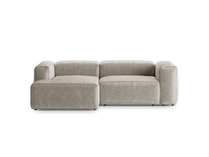 Bergamo — Corner Sofa Ivory (Perla 15) Black Plastic Left