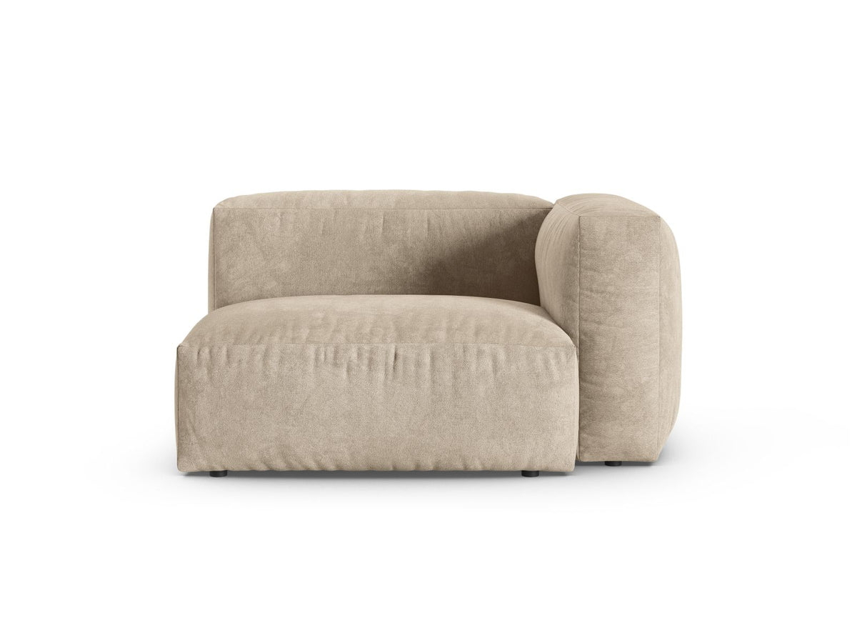 Martina — Modular Sofa Light Beige (Vogue 1) Black Plastic Right