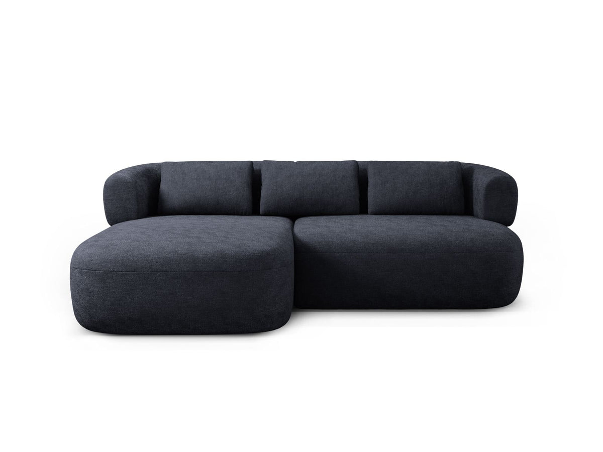 Jenny — Corner Sofa Dark Blue (Perfect Harmony 77) Black Plastic Left