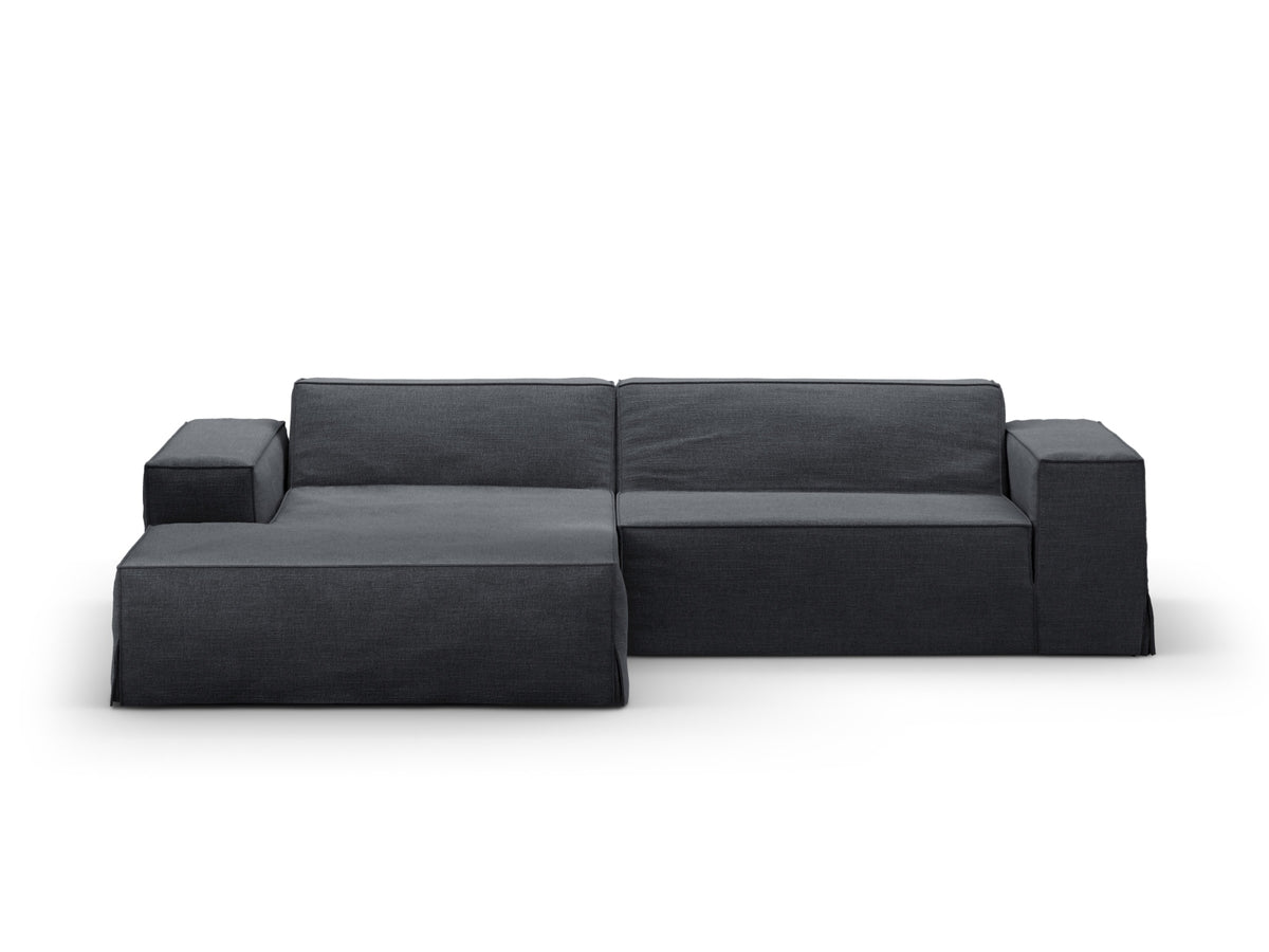 Jodie — Corner Sofa (224x162x77 cm) Grey And Blue (LINS 89) Left