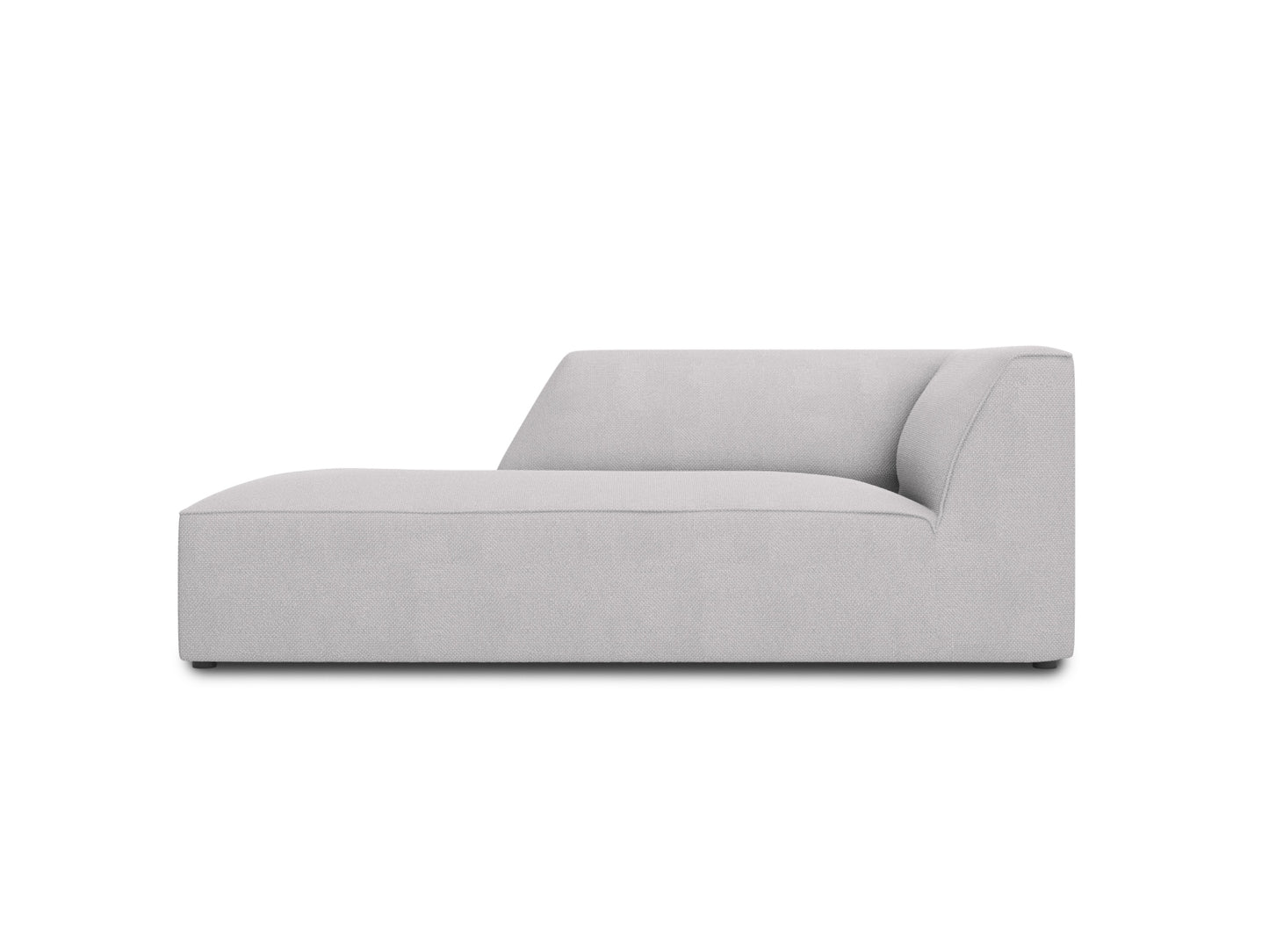 Ruby — Chaise Longue Light Grey (Ottawa 9) Black Plastic Left