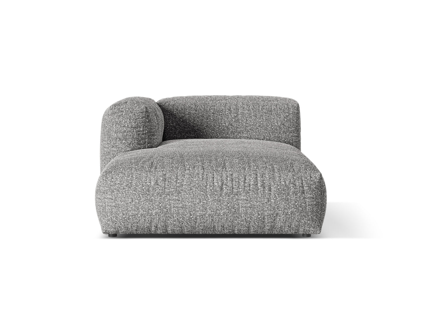 Martina — Chaise Longue Graphite (Monet Graphite) Black Plastic Left