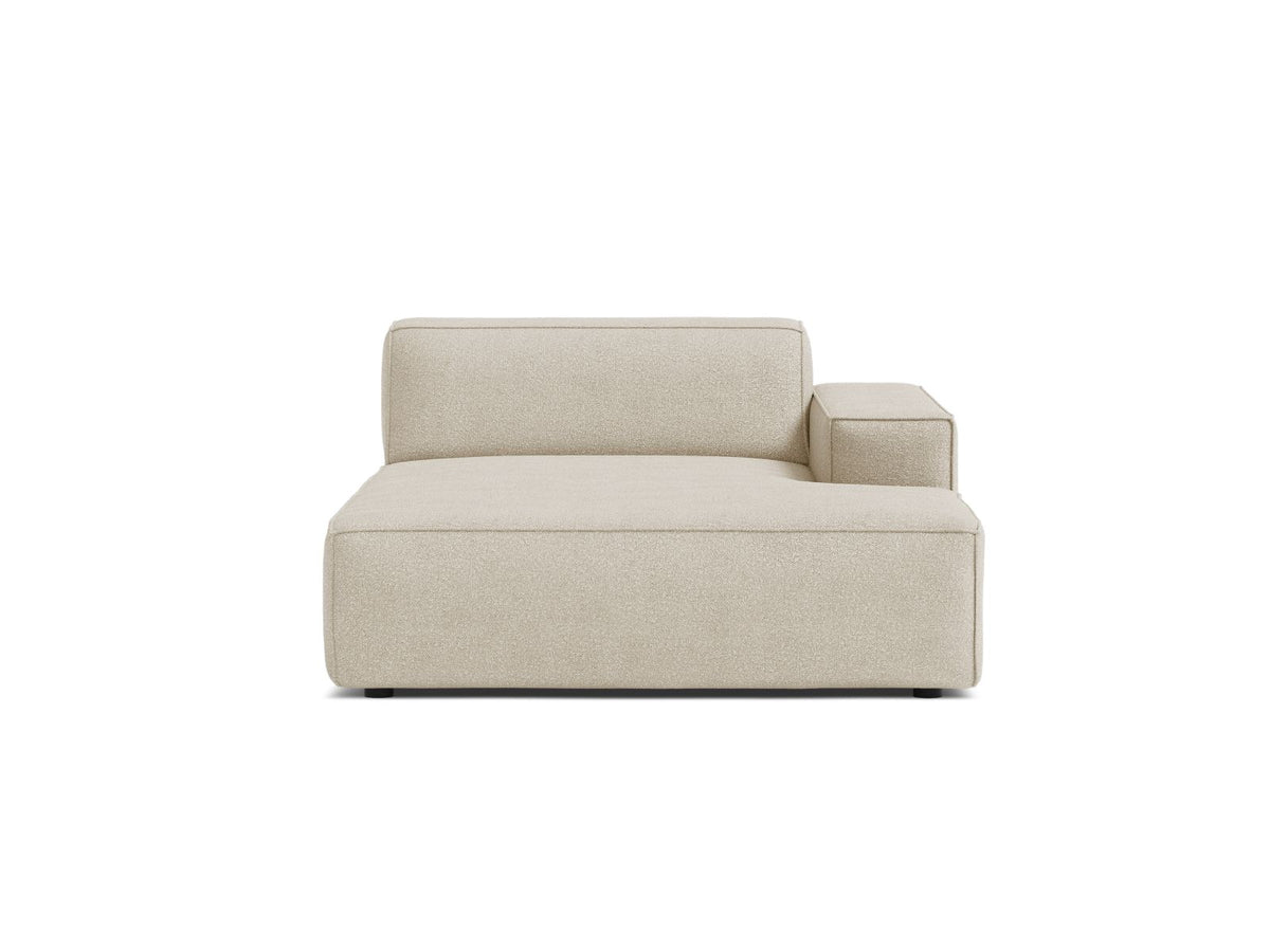 Jodie — Chaise Longue Beige (Baloo 2074) Black Plastic Right