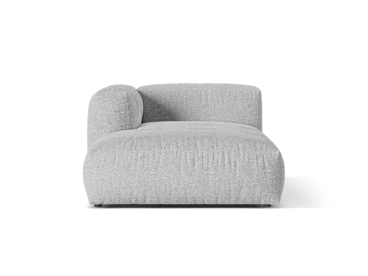 Martina — Chaise Longue Silver (Monet Silver) Black Plastic Left