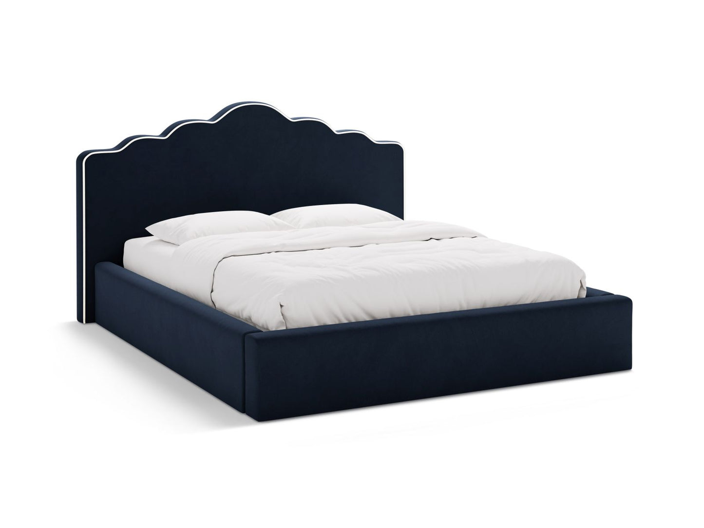 Dream — Bed (200x222x122 cm) Ivory && Royal Blue (Magic Velvet 2256 && Magic Velvet 2204)