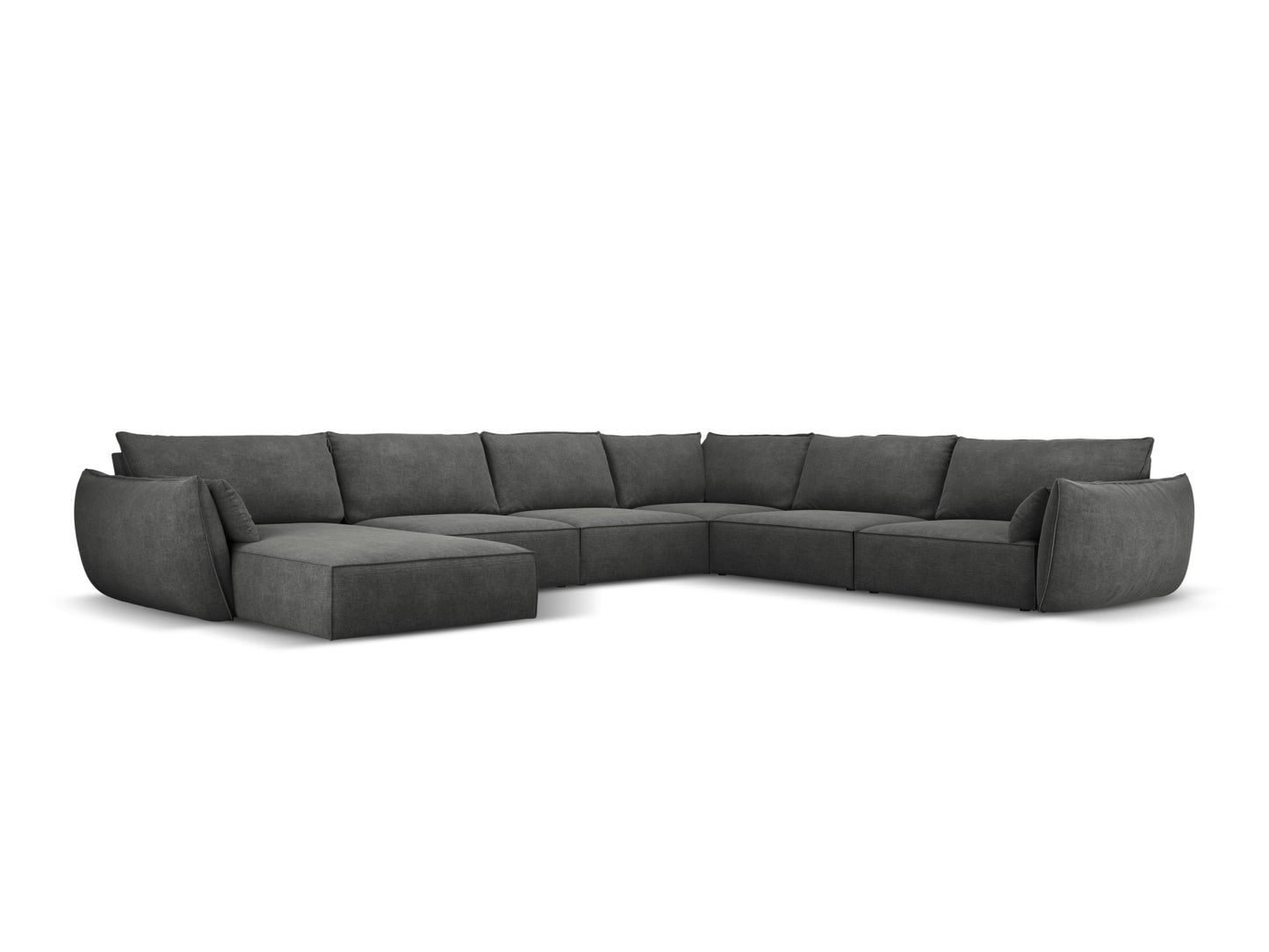 Kaelle — Panoramic Sofa Dark Grey (Over The Horizon 97) Black Plastic Right