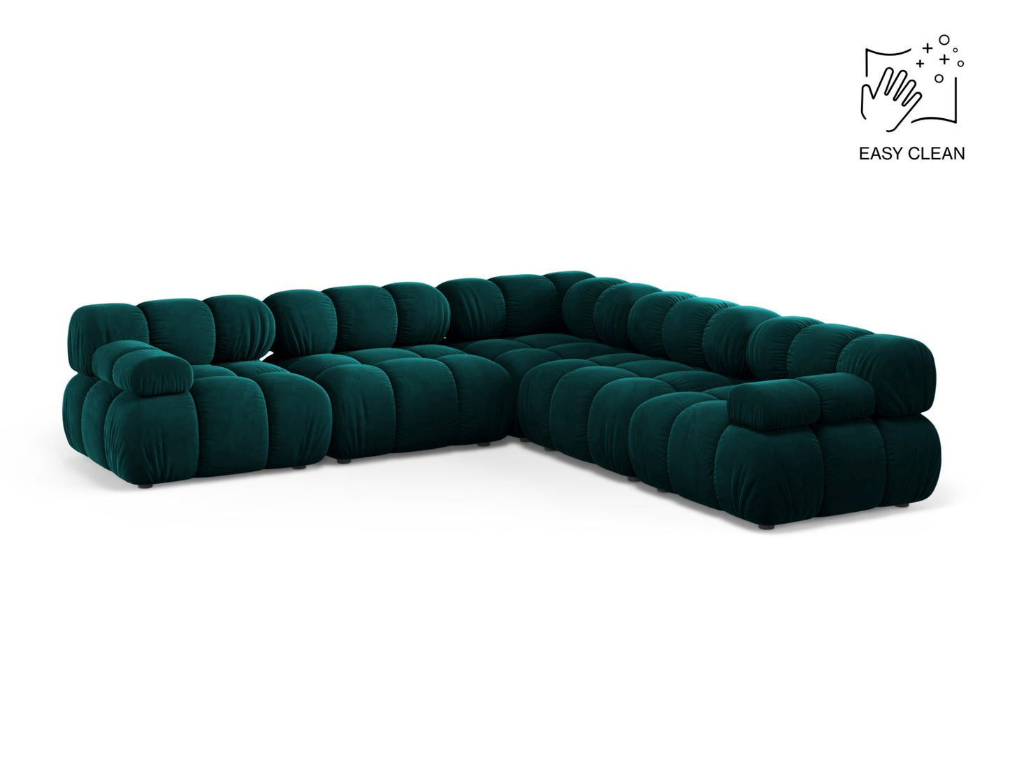 Bellis — Corner Sofa Deep Petrol (Venus 2911) Black Plastic