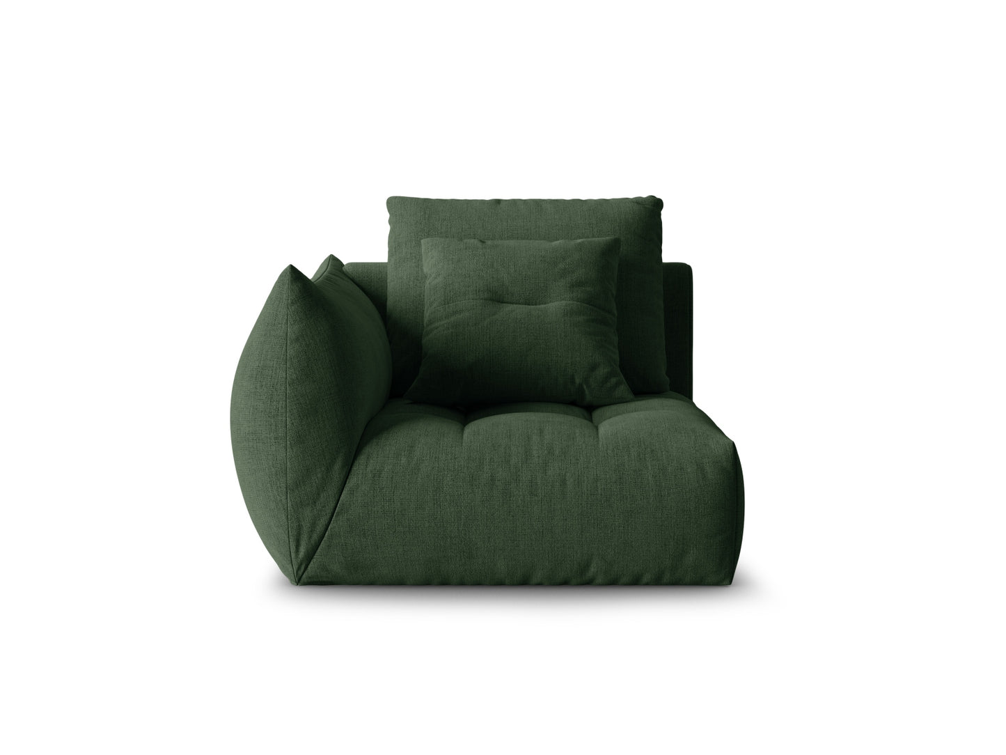 Bloom — Modular Sofa Moss Green (City 36) Black Plastic Left