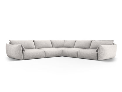 Matera — Corner Sofa Light Grey (Haga 06) Black Plastic