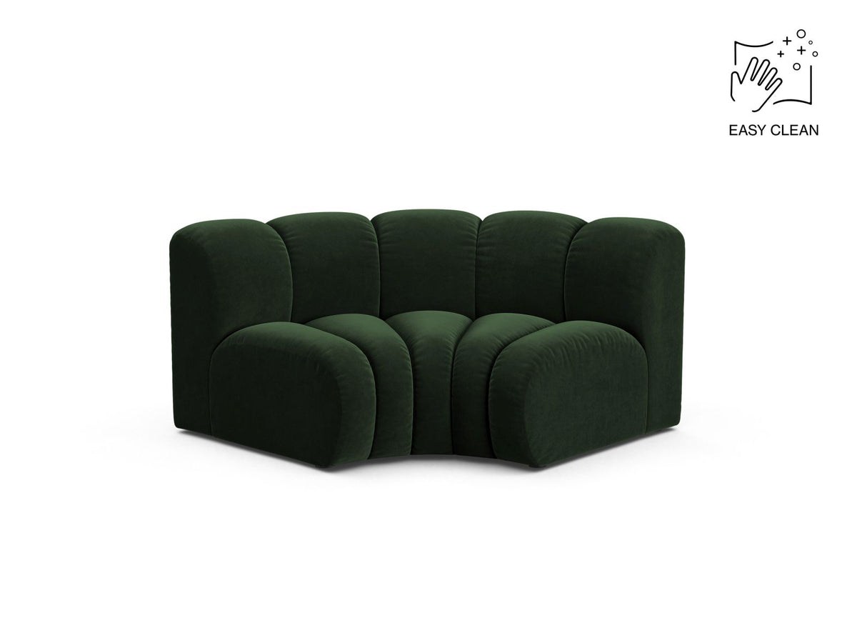 Lupine — Modular Sofa Bottle Green (Venus 2940) Black Plastic