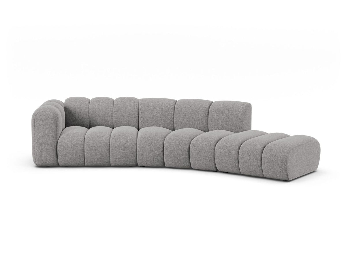 Lupine — Sofa Light Grey (Eden 18 Grey) Black Plastic Left