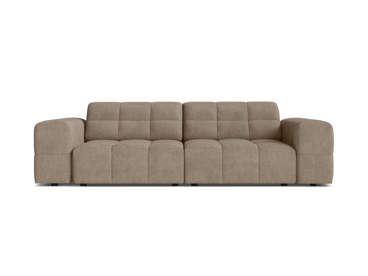 Jennifer — Sofa Dark Beige (Eden 4 Beige) Black Plastic