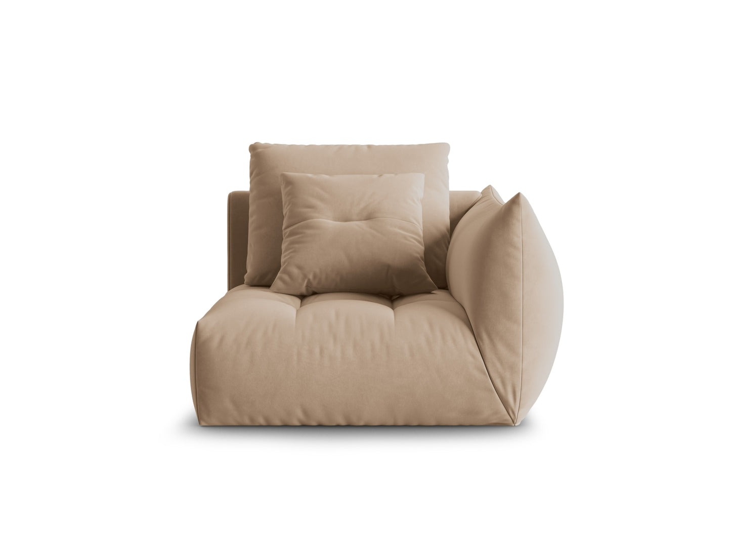 Bloom — Modular Sofa Sand (Casino Lion) Black Plastic Right