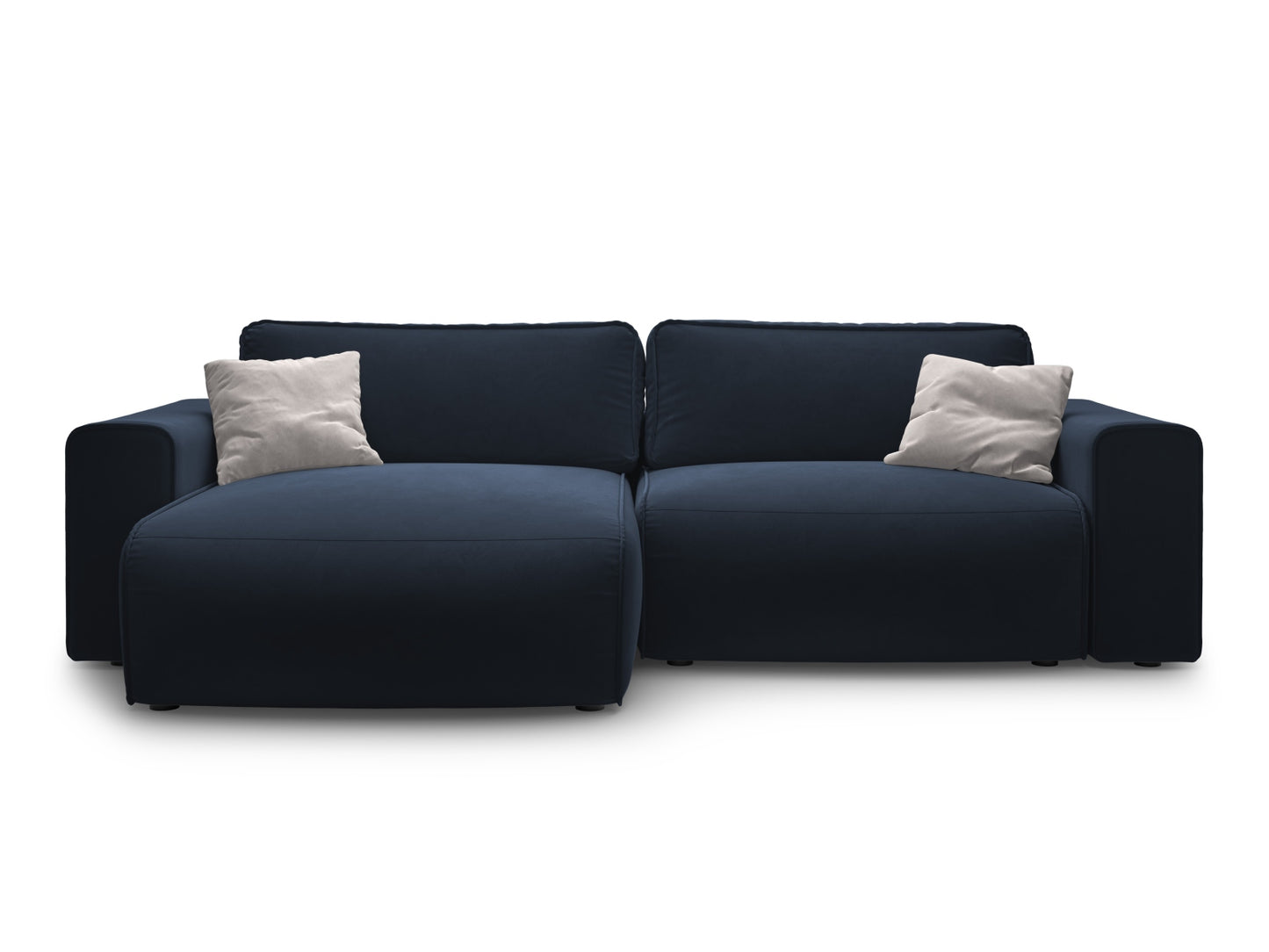 Victor — Corner Sofa Blue (Paris Dark Blue) Black Plastic Left
