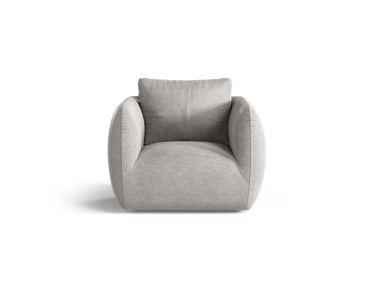 Iga — Armchair Light Grey (Wind 84) Silver Metal