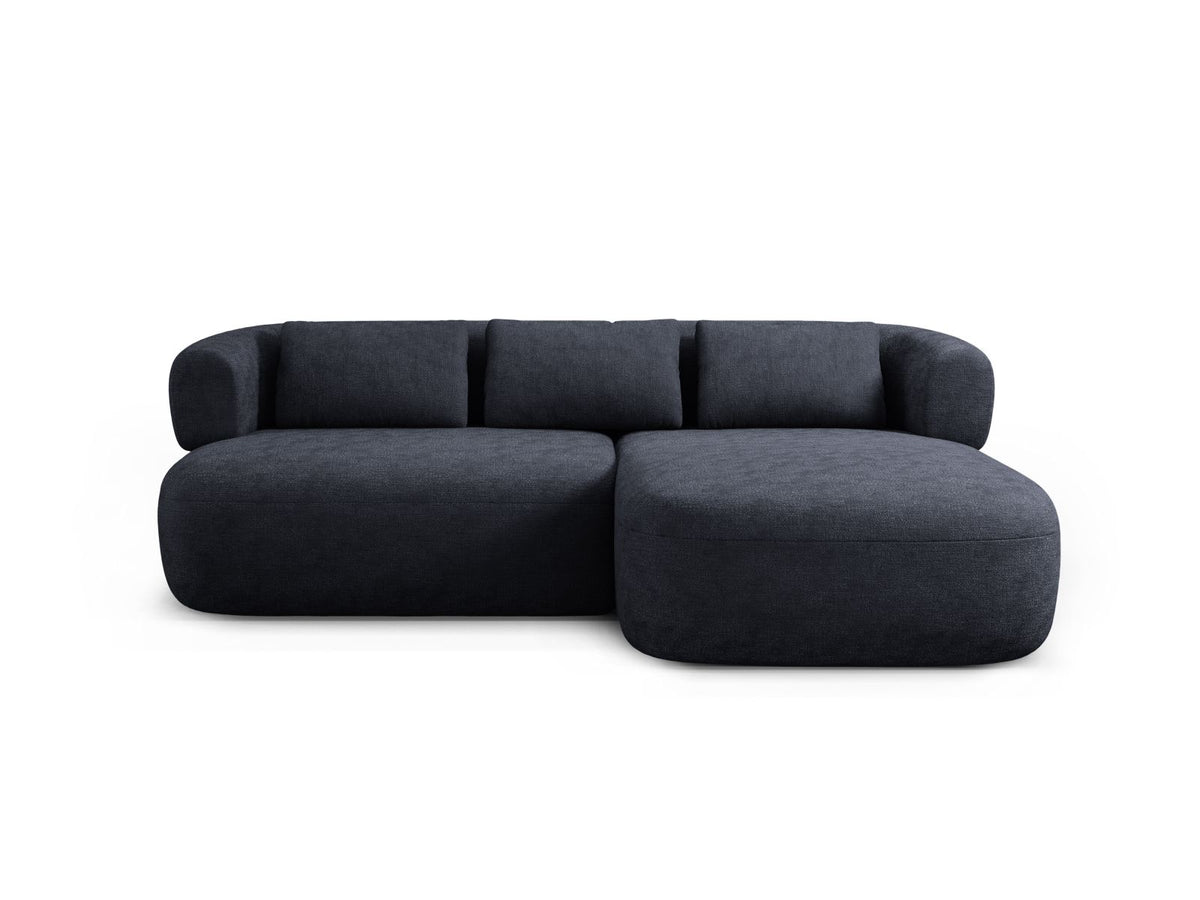 Jenny — Corner Sofa Dark Blue (Perfect Harmony 77) Black Plastic Right